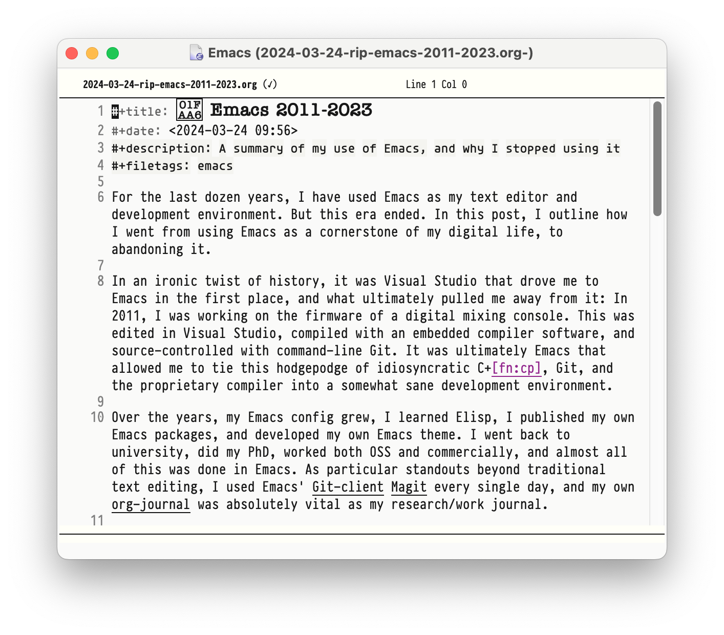 🪦 Emacs 2011-2023